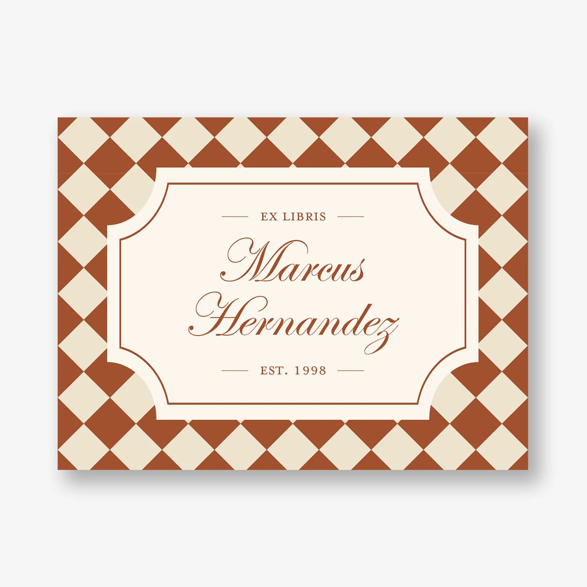 Sophisticated Checker Adhesive Bookplates - Image 3