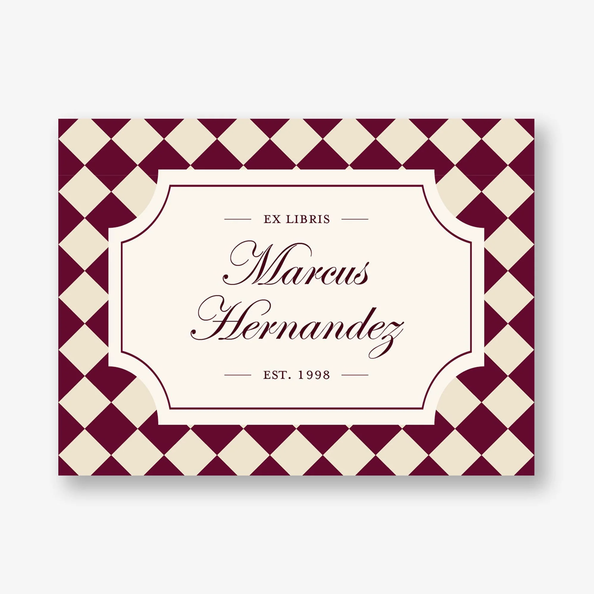 Sophisticated Checker Adhesive Bookplates - Image 4
