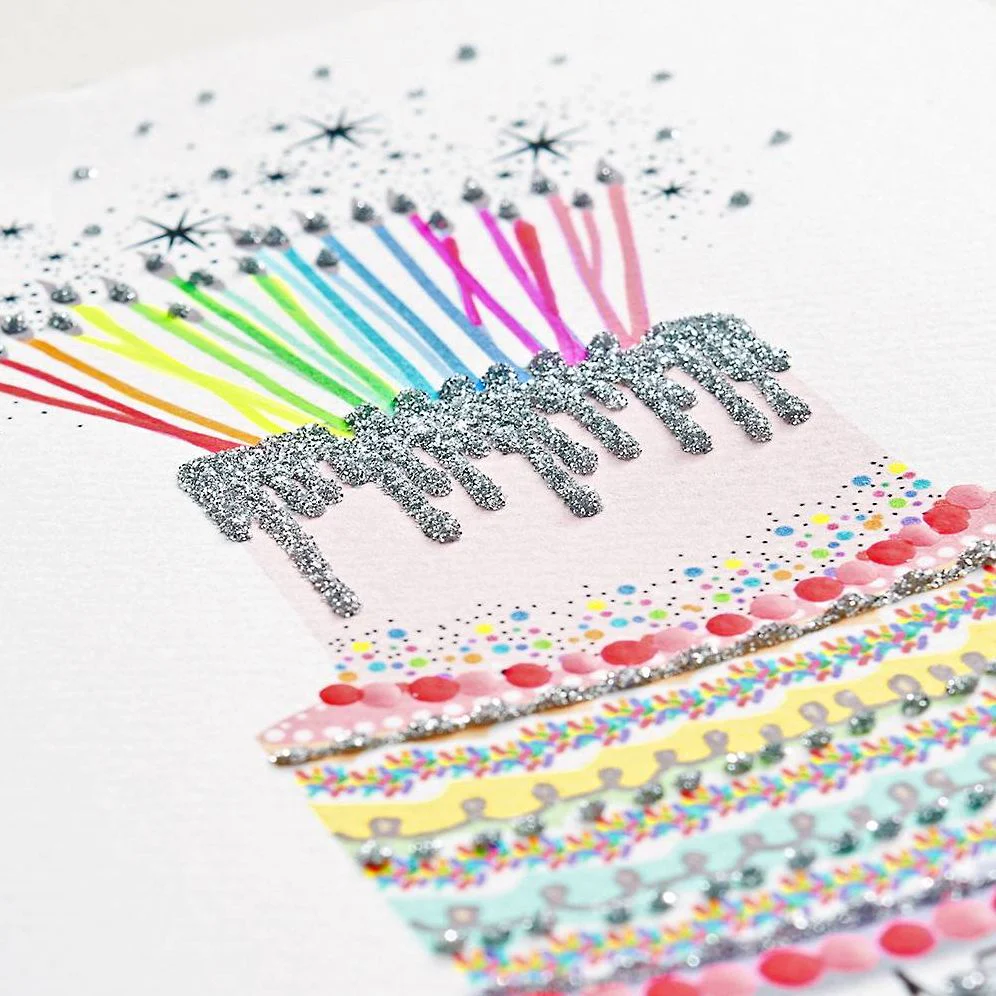 Specialty Glitter Wishes Come True Birthday Card - Image 2