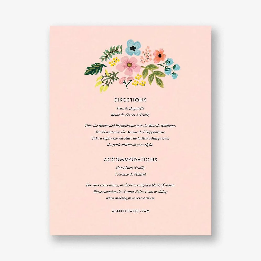 Spring Gatherings Information Card