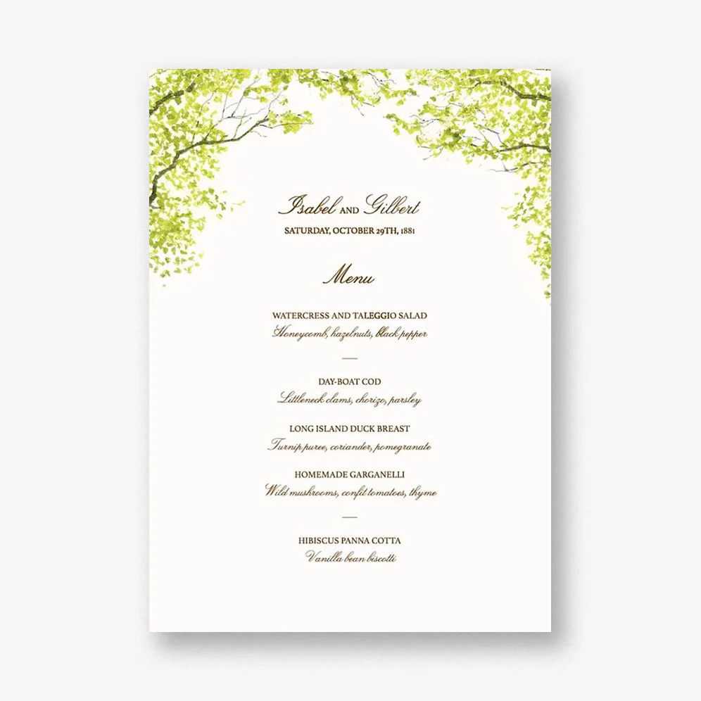 Spring Orchard Menu