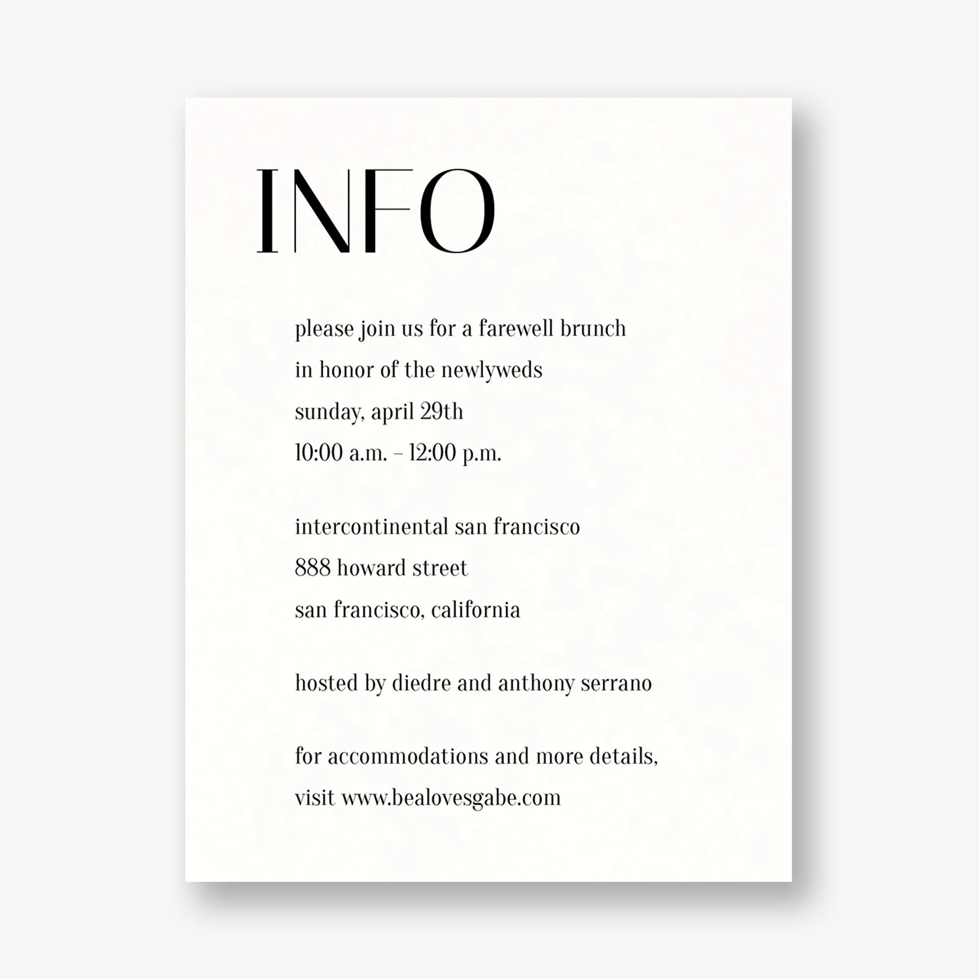 Stacked Deco Type Information Card