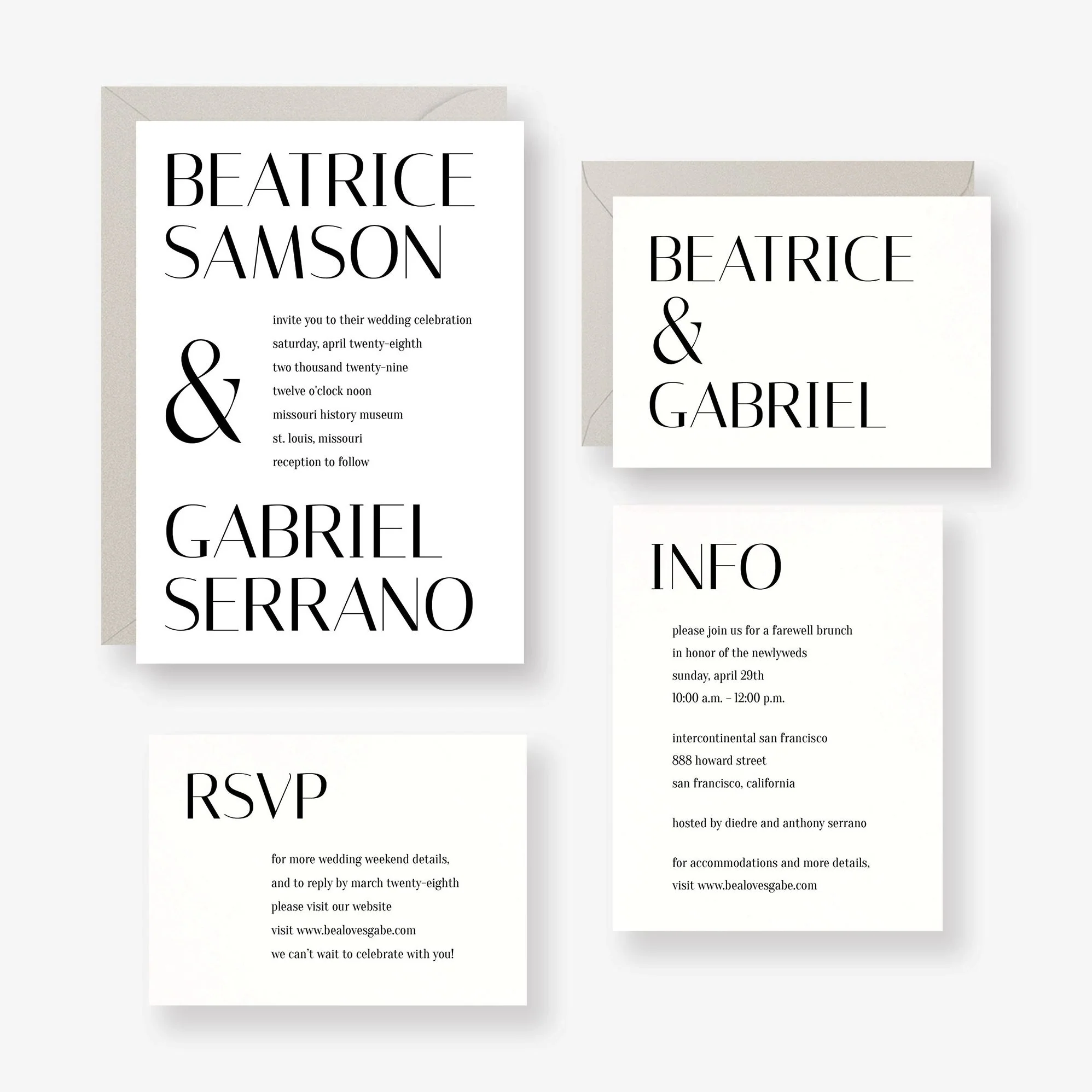 Stacked Deco Type Wedding Invitation - Image 2