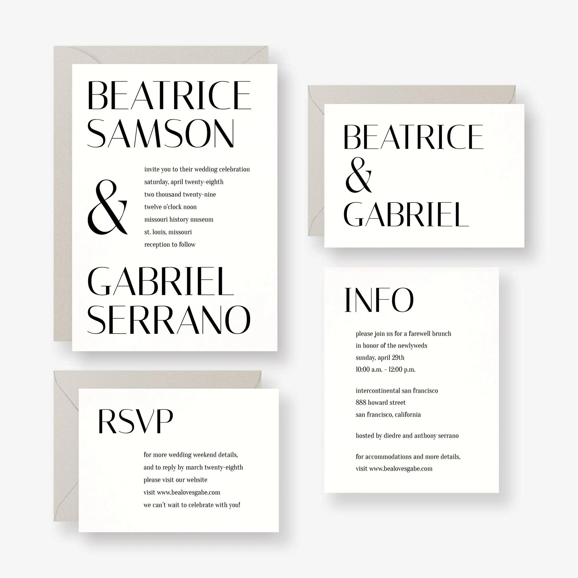 Stacked Deco Type Wedding Invitation - Image 3