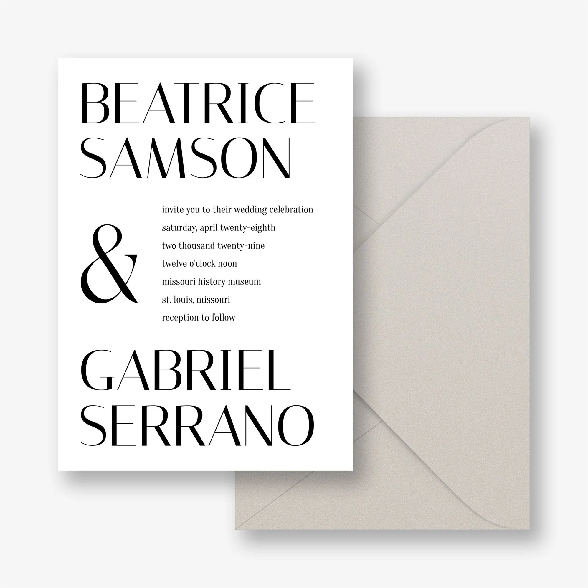 Stacked Deco Type Wedding Invitation - Image 4