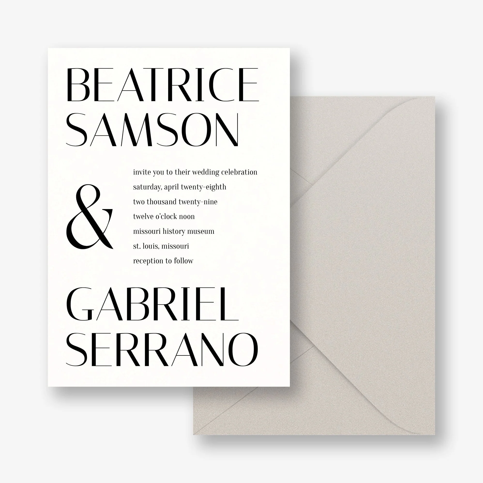 Stacked Deco Type Wedding Invitation - Image 5