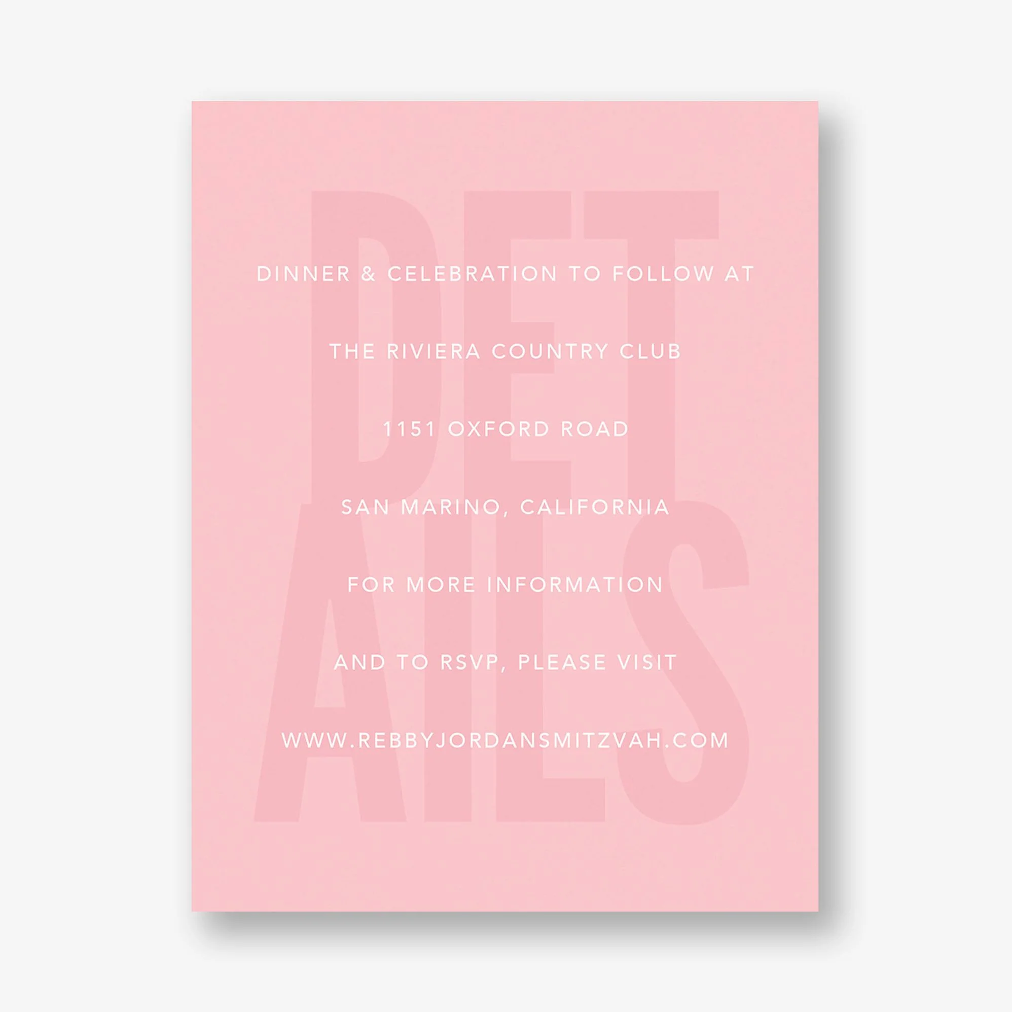 Stacked Type Bat Mitzvah Information - Image 2