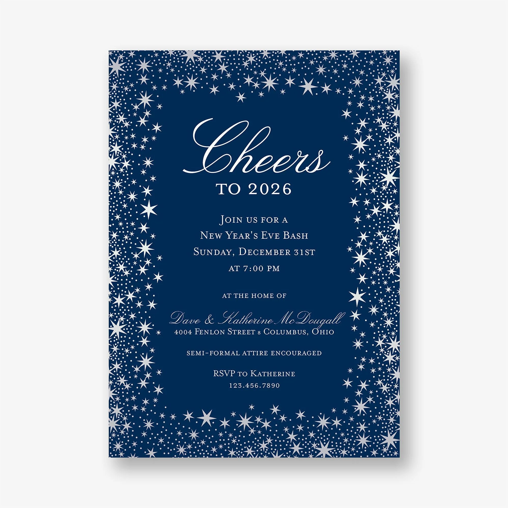 Star Border Foil Party Invitation - Image 2