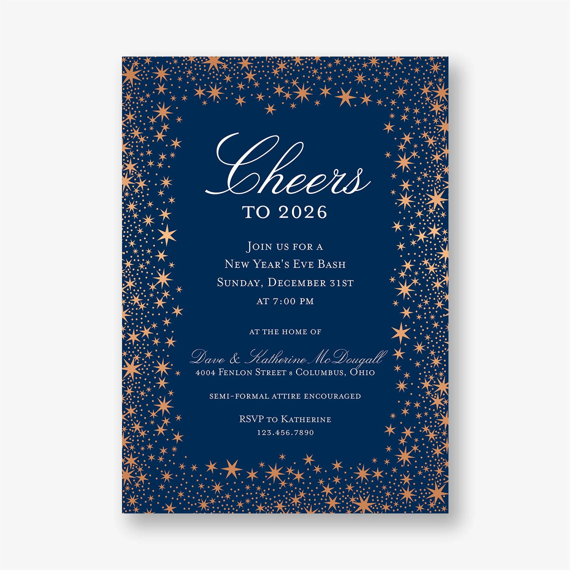 Star Border Foil Party Invitation - Image 3