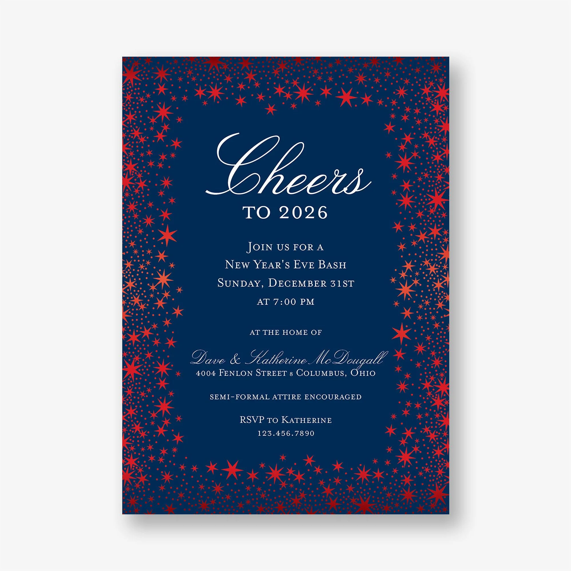 Star Border Foil Party Invitation - Image 4