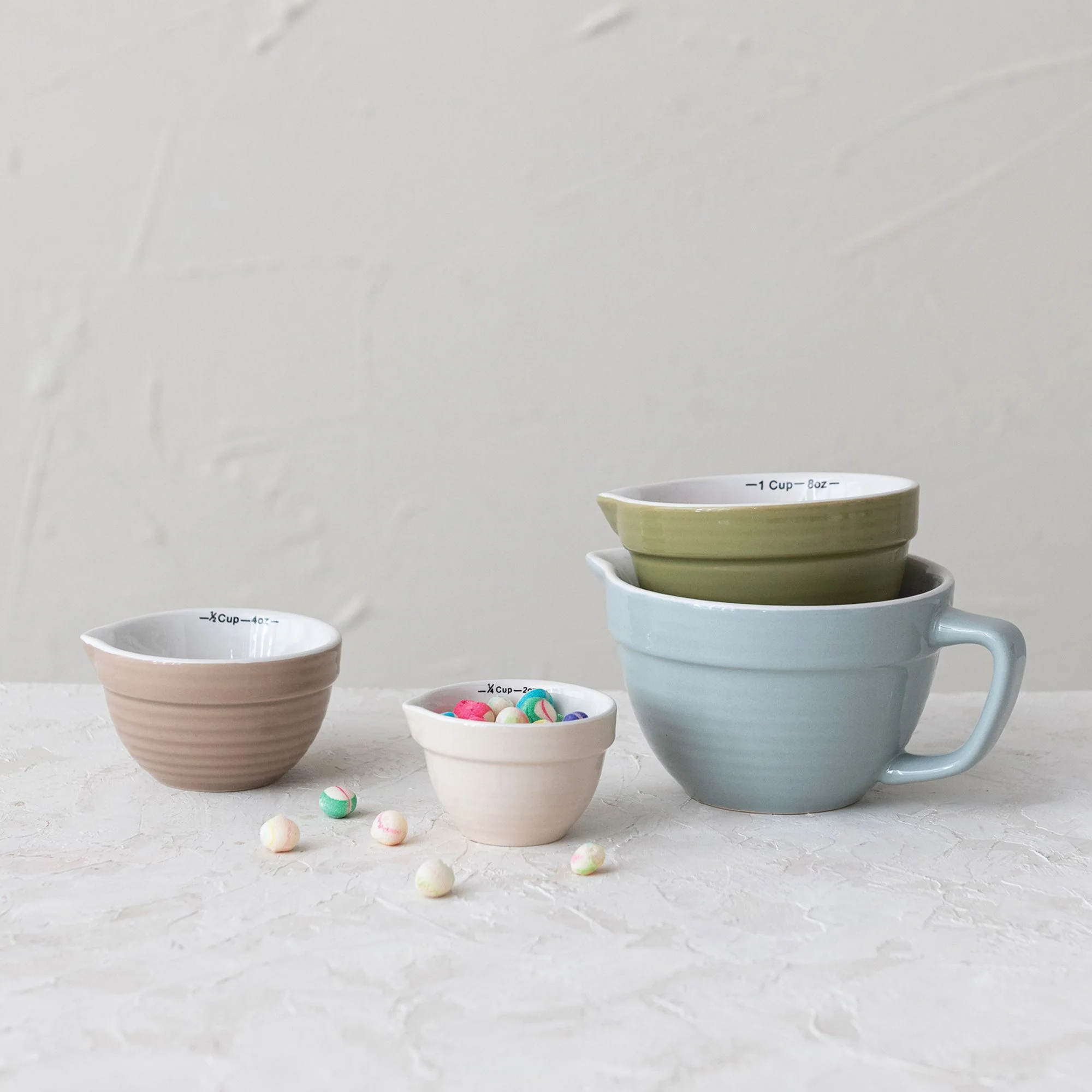Stoneware Batter Bowl Measuring Cups - Image 3
