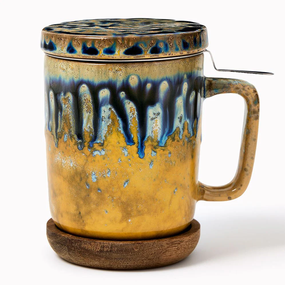 Stoneware Mug with Saucer