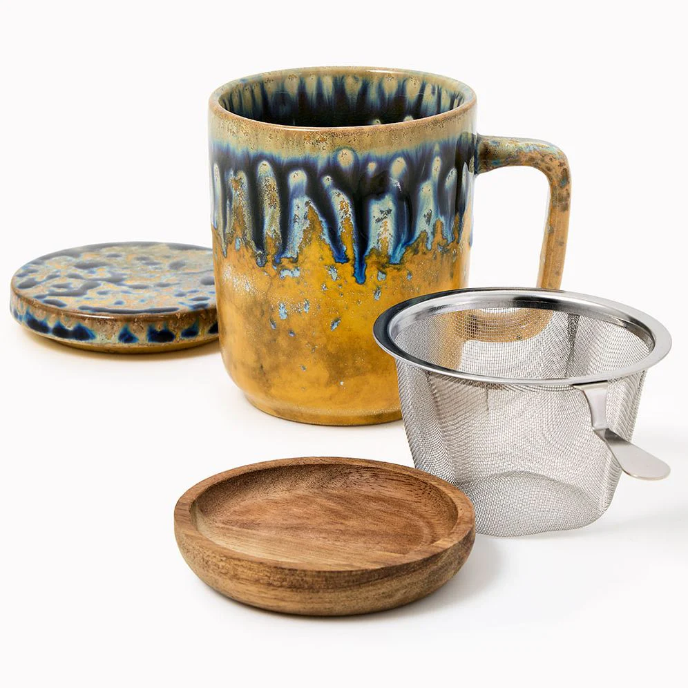 Stoneware Mug with Saucer - Image 2