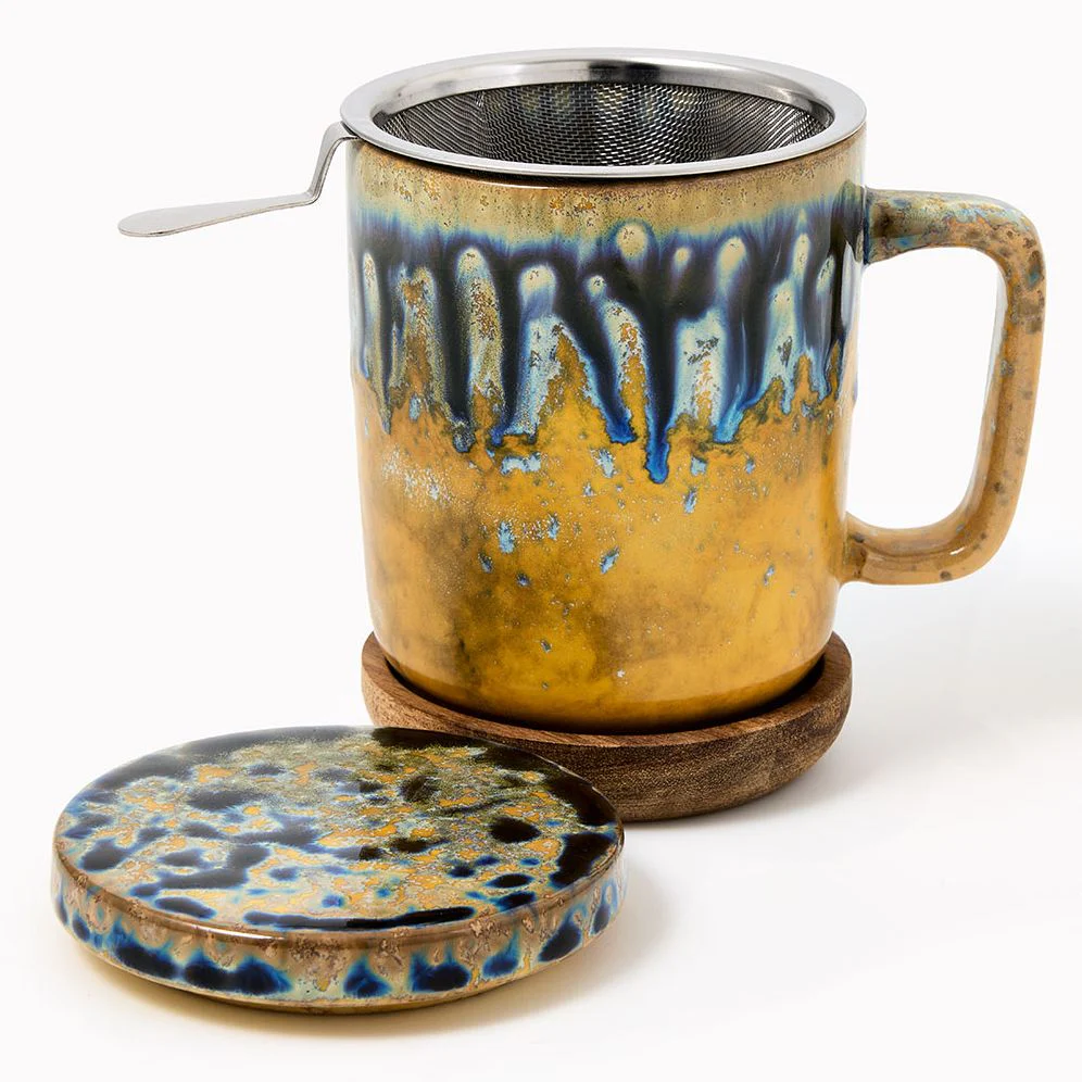 Stoneware Mug with Saucer - Image 3