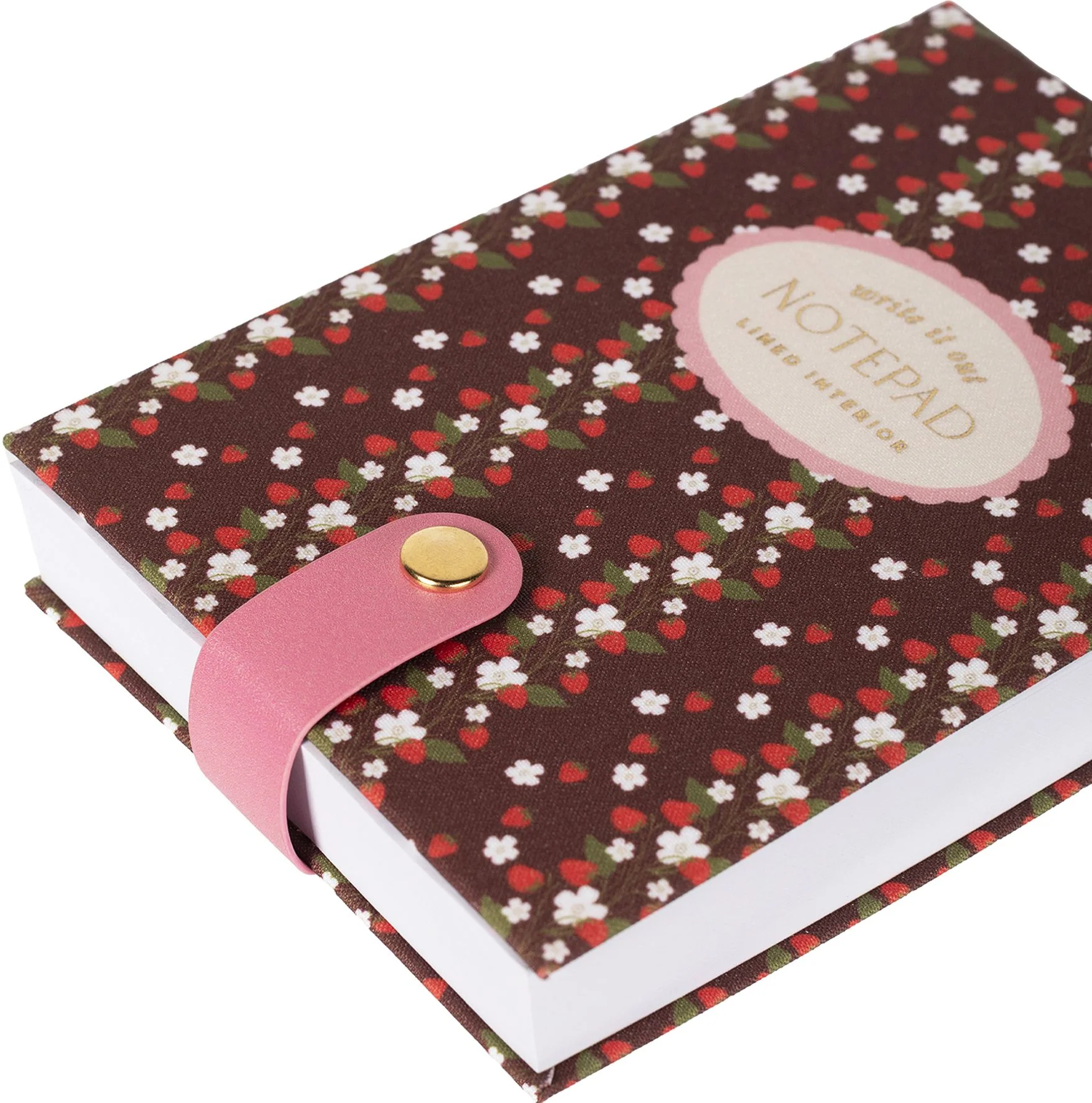 Strawberry Fields Book Cloth Notepad w Snap Closure - Exclusive - Image 2