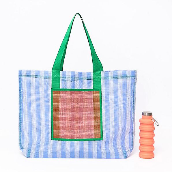 Stripe Mesh Tote Bag - Image 2
