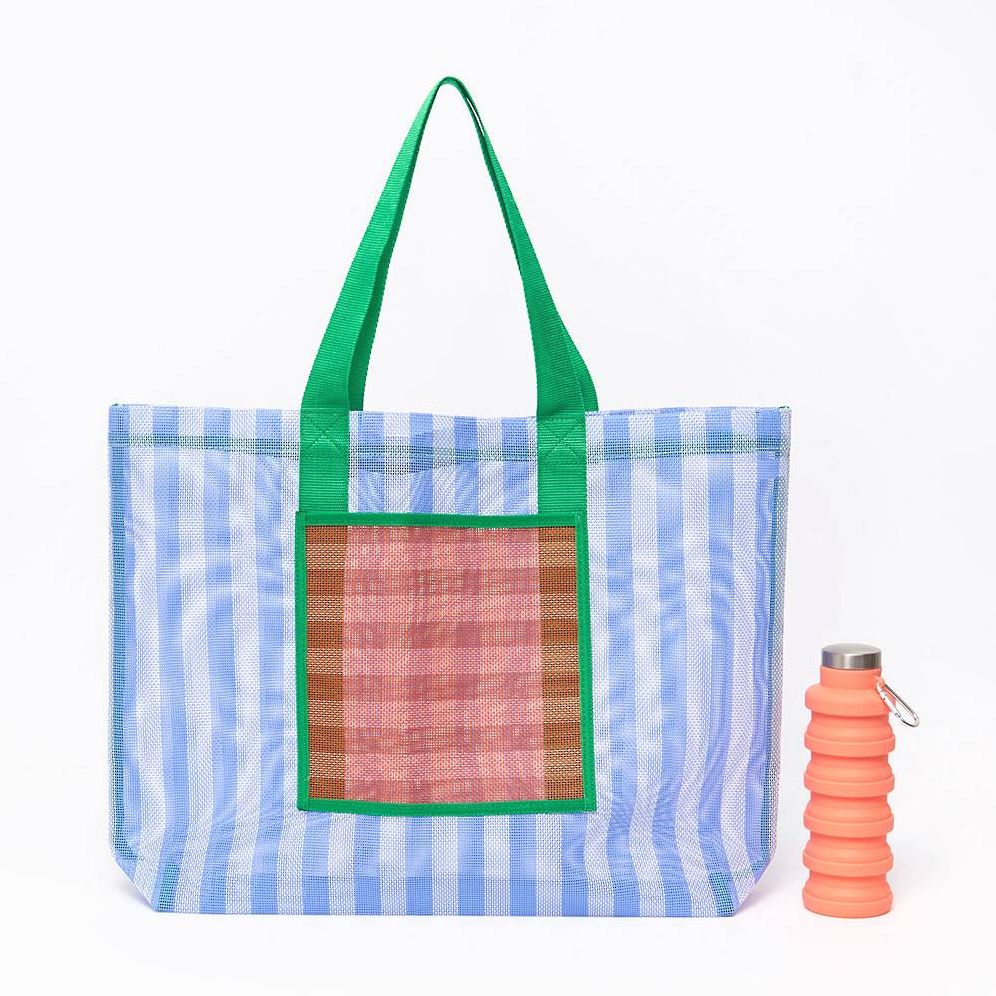 Stripe Mesh Tote Bag - Image 3