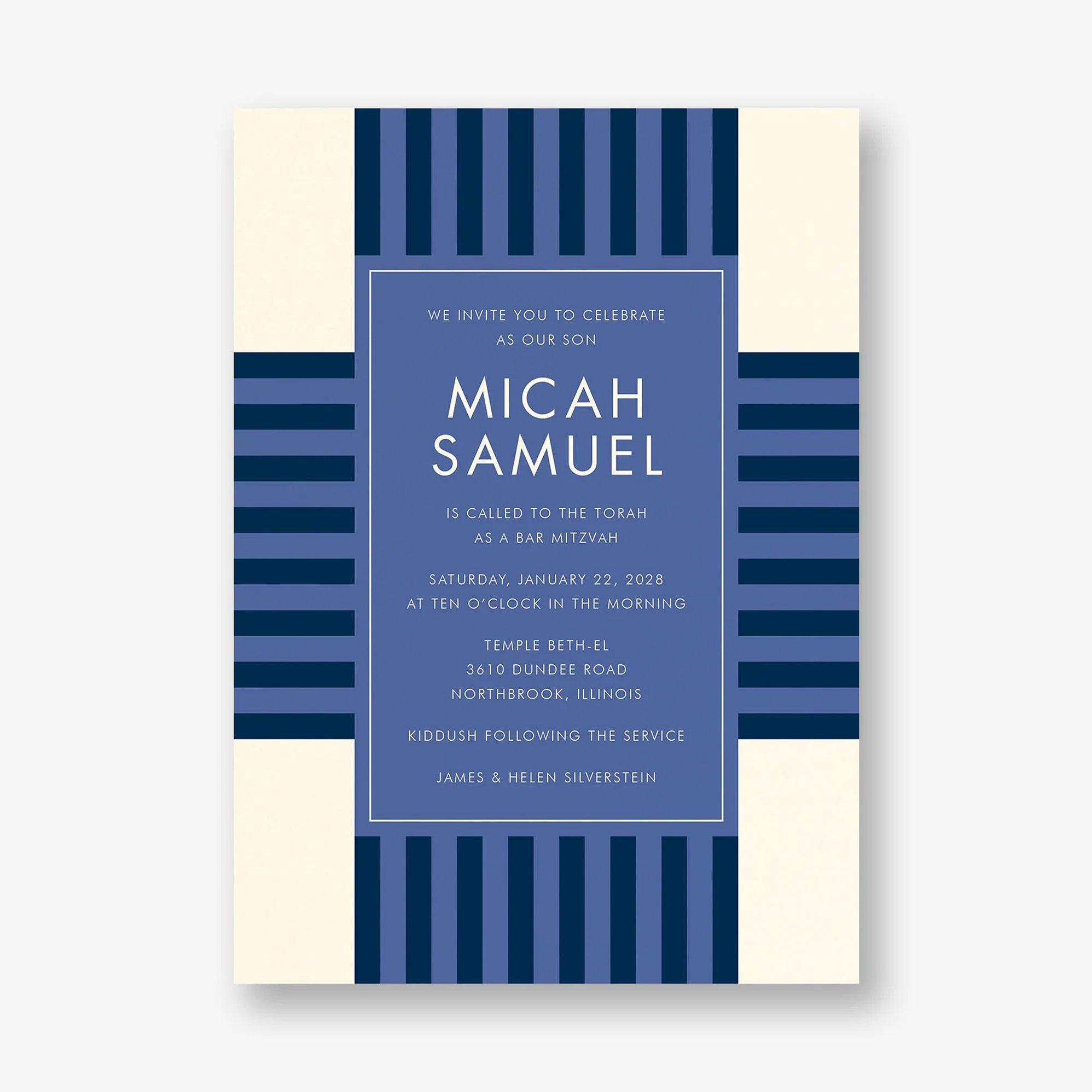 Striped Geo Bar Mitzvah Invitation - Image 3
