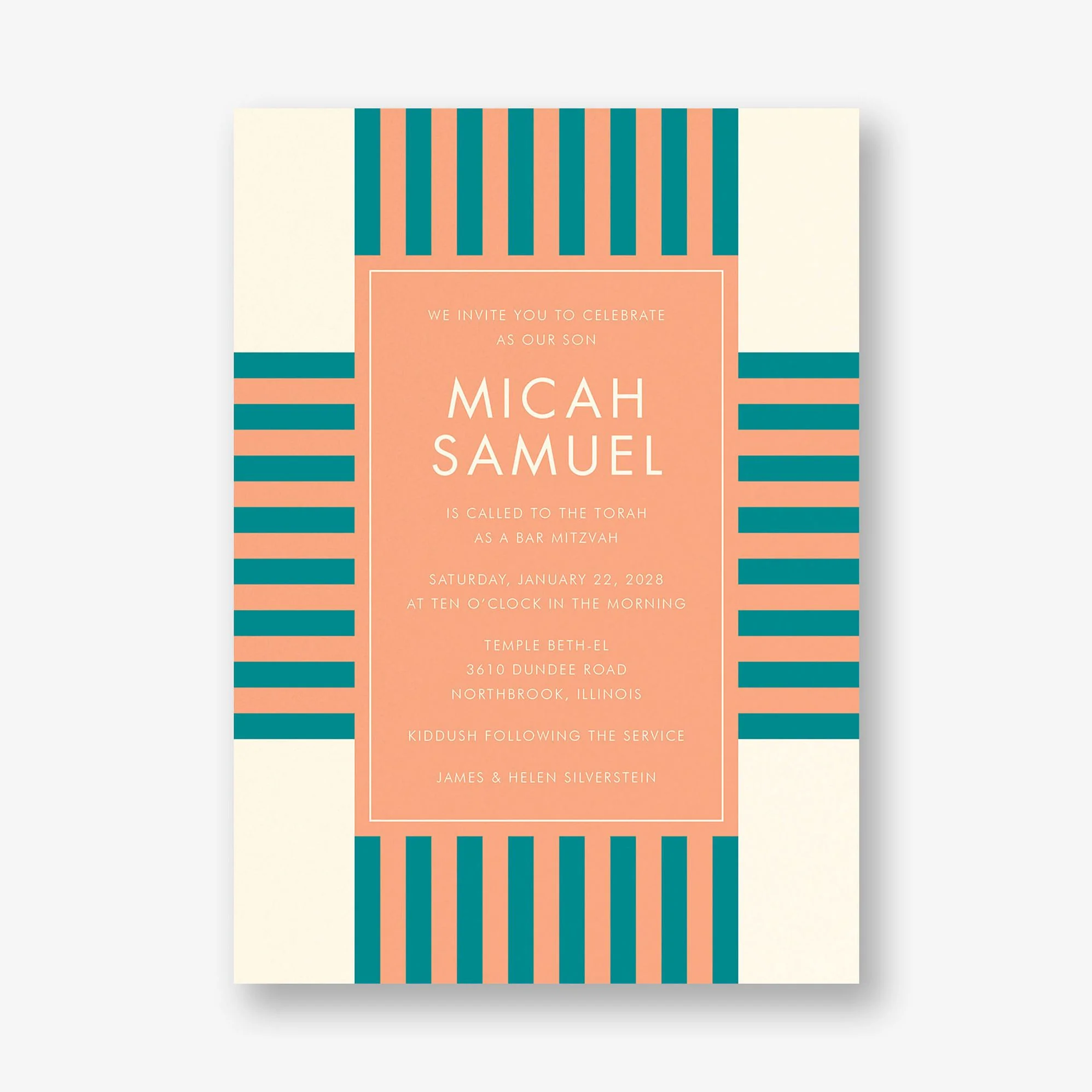 Striped Geo Bar Mitzvah Invitation - Image 4