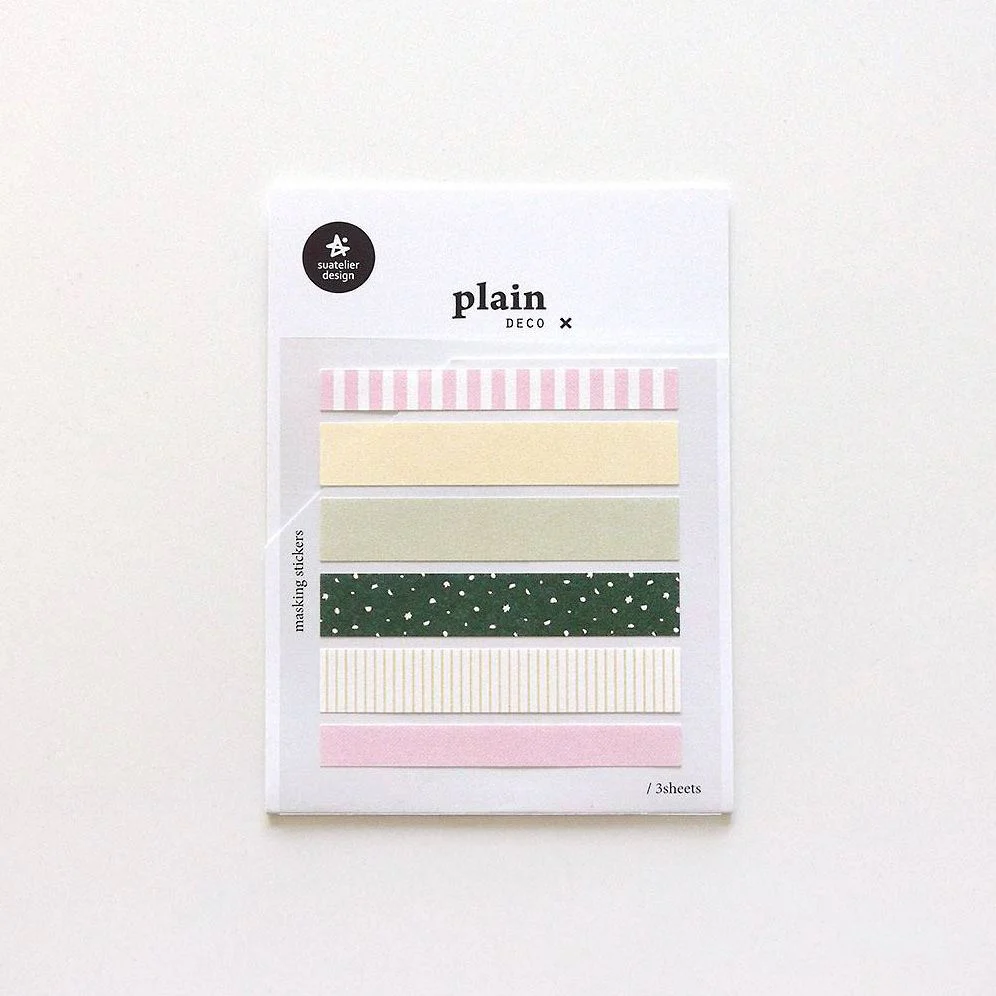 Suatelier Various Patterns of Long-shaped plain sticker