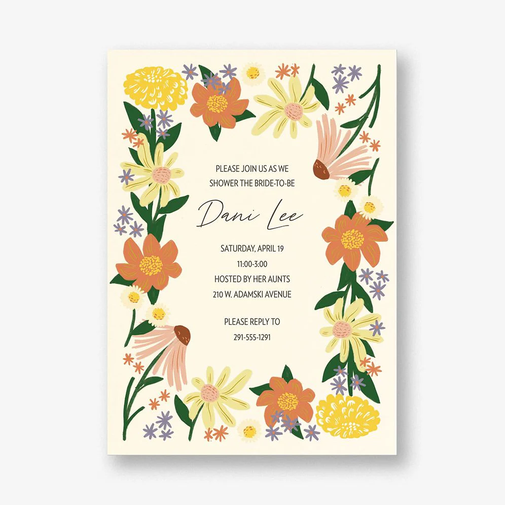Sunny Chrysanthemum Bridal Shower Invitation