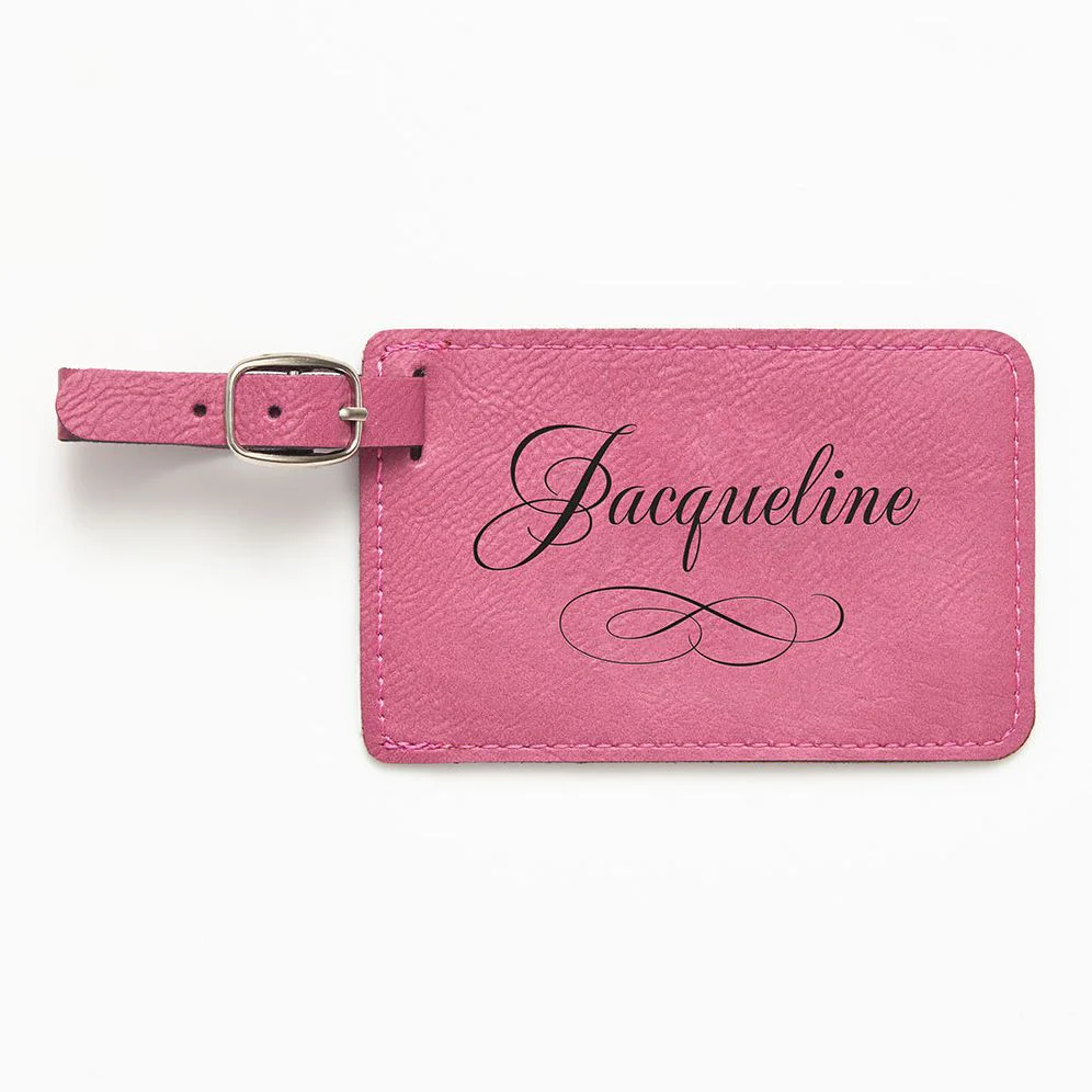 Swirled Accent Pink Luggage Tag