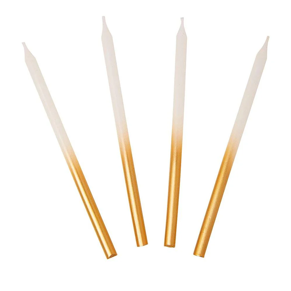 Tall Gold Metallic Ombre Candles - Image 2
