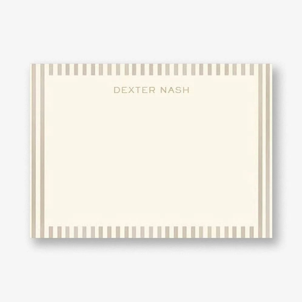 Taupe Picard Stripe Stationery