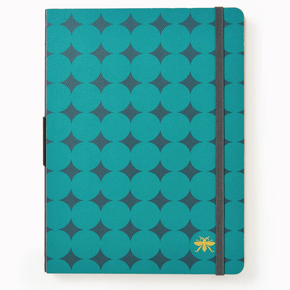 Teal Diamond Paper Wasp LG Dotted Journal