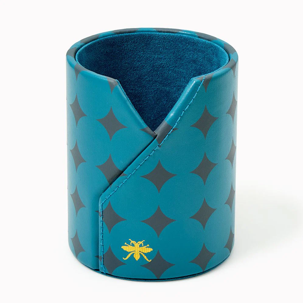 Teal Diamond Paper Wasp Pencil Cup