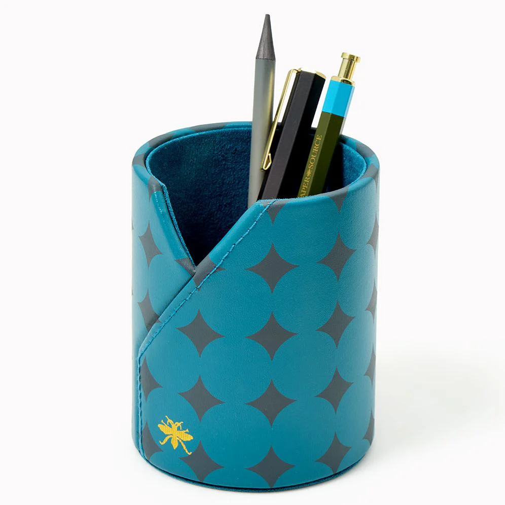 Teal Diamond Paper Wasp Pencil Cup - Image 2