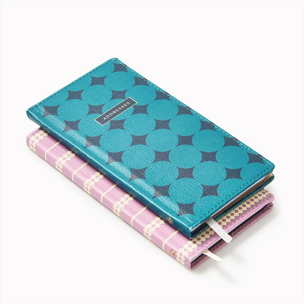 Teal Diamond Paper Wasp Slim Address Book - Image 2