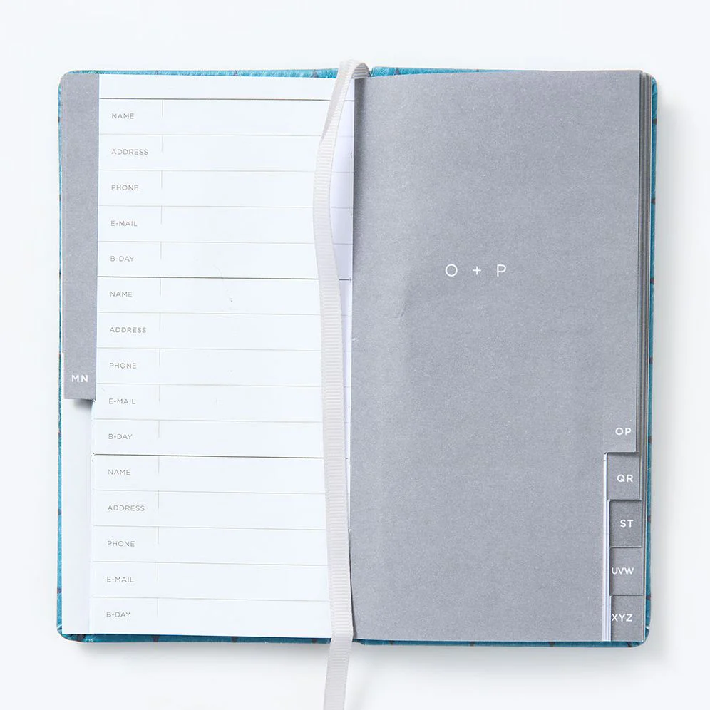 Teal Diamond Paper Wasp Slim Address Book - Image 3