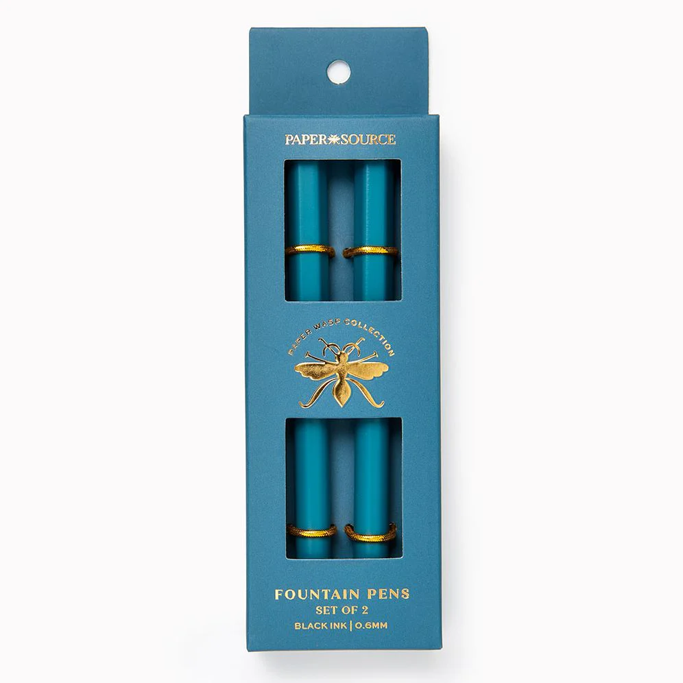 Teal Paper Wasp Pen S/2 - Fountain - Image 2