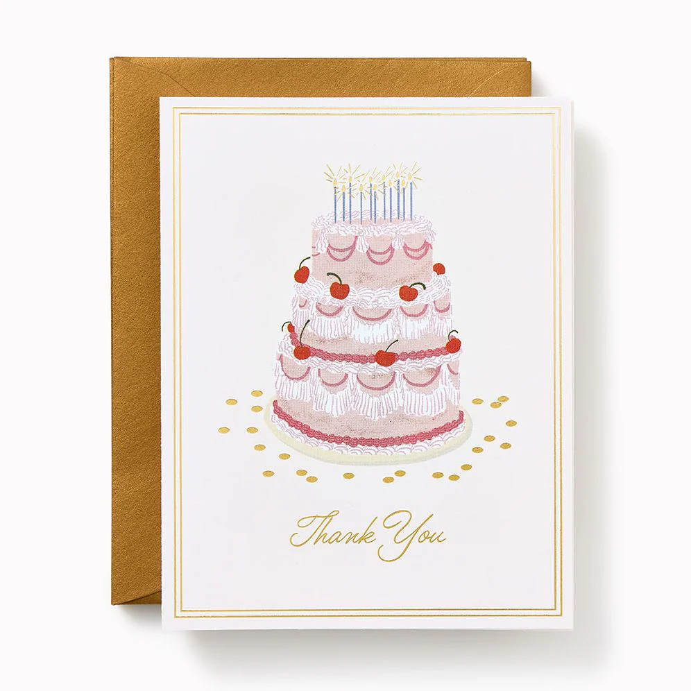 Thank You Vintage Birthday Cakes A2 Stationery Set