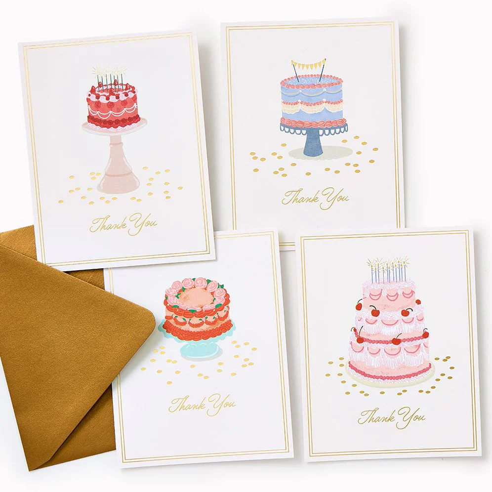 Thank You Vintage Birthday Cakes A2 Stationery Set - Image 2