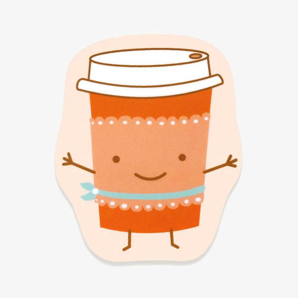 Thanks A Latte Sticker Greeting Card - Image 2