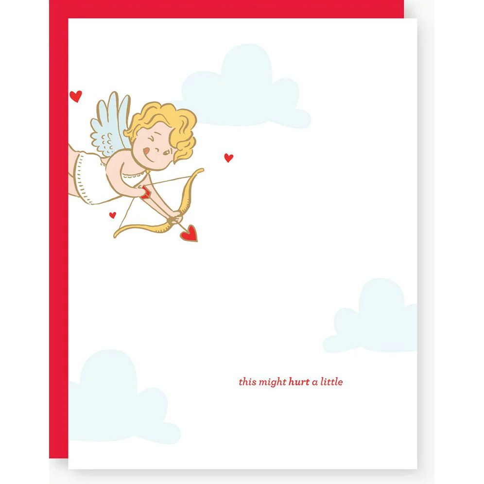This May Hurt Cupid Valentine's Day Greeting Card