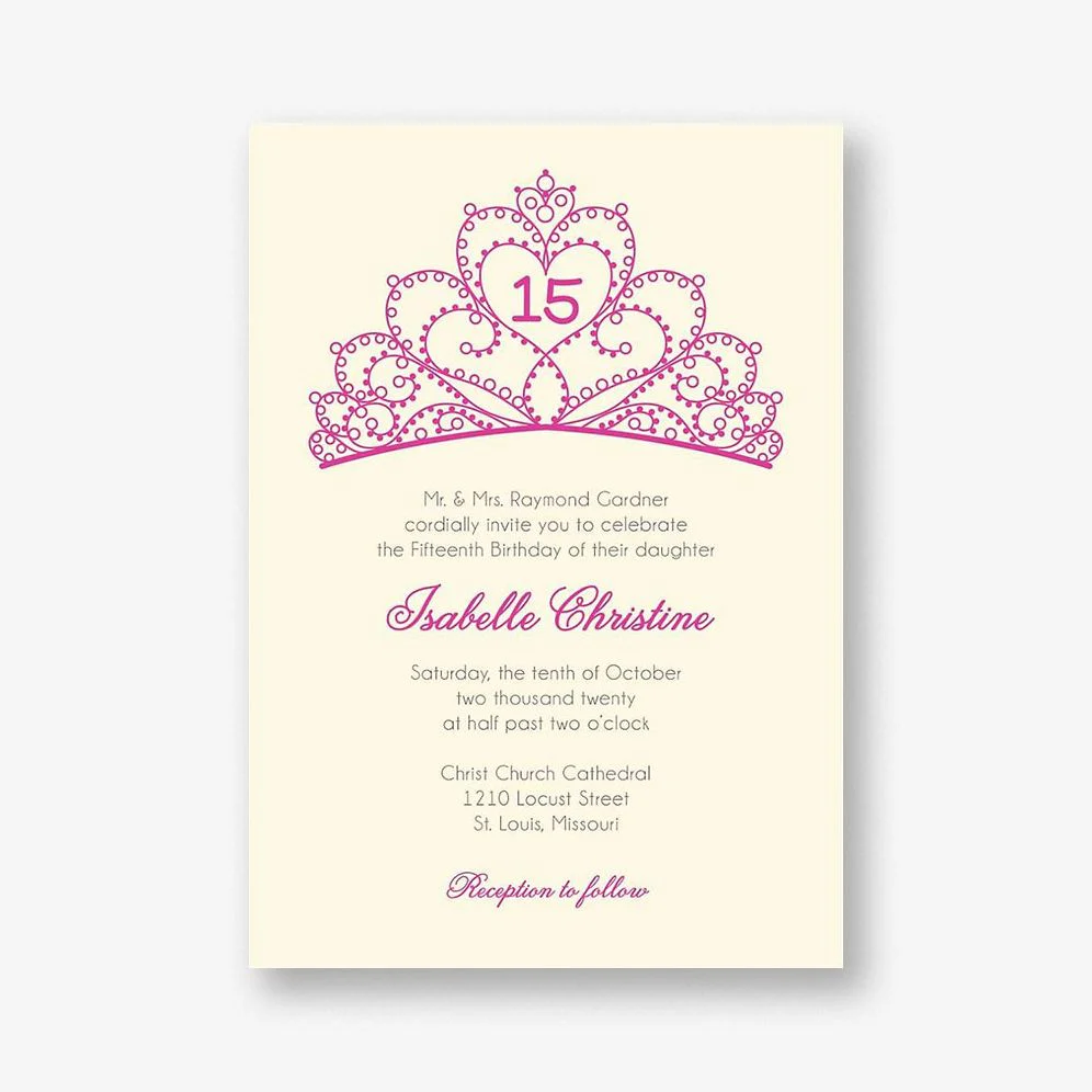 Tiara Quinceañera Invitation