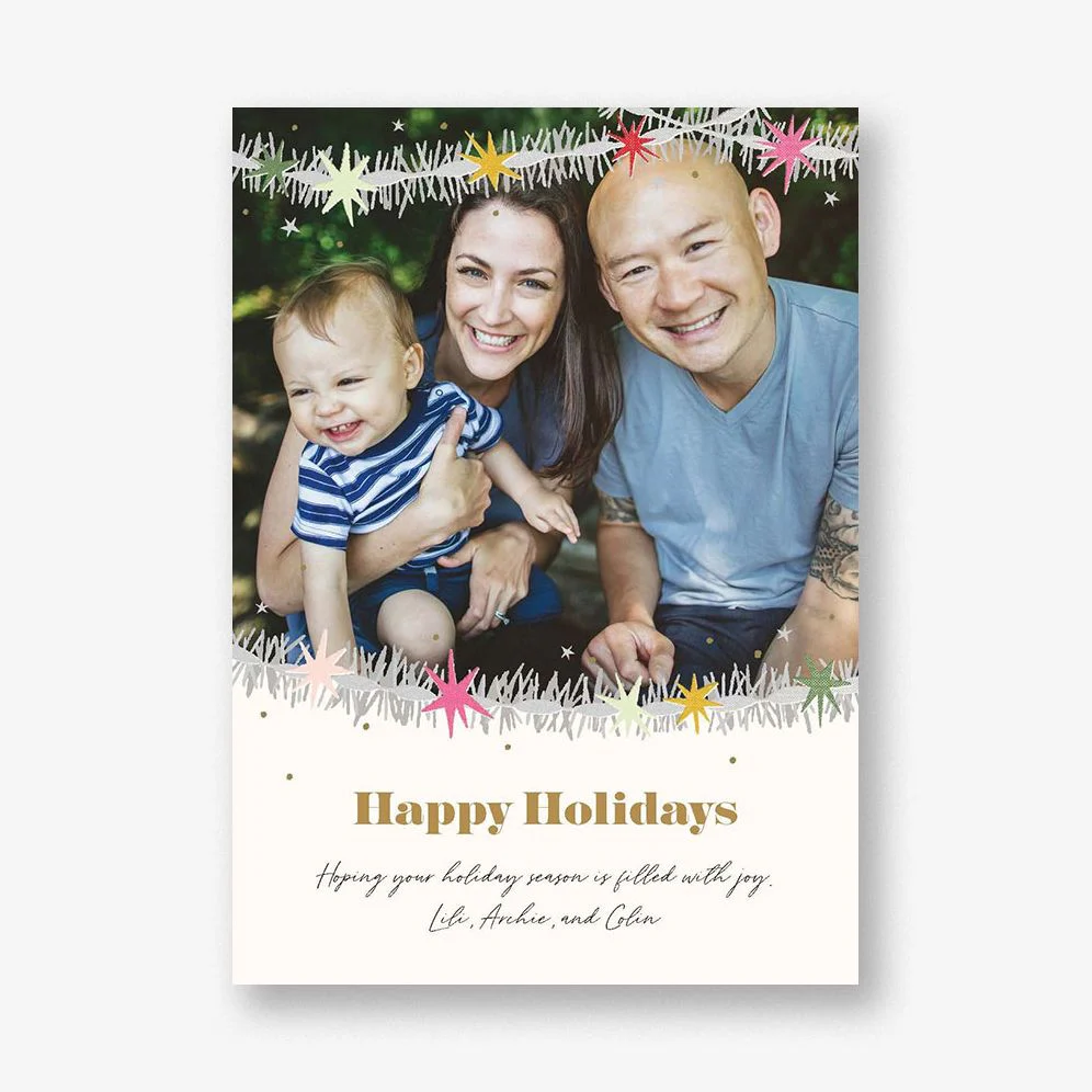 Tinsel Garland Holiday Photo Card