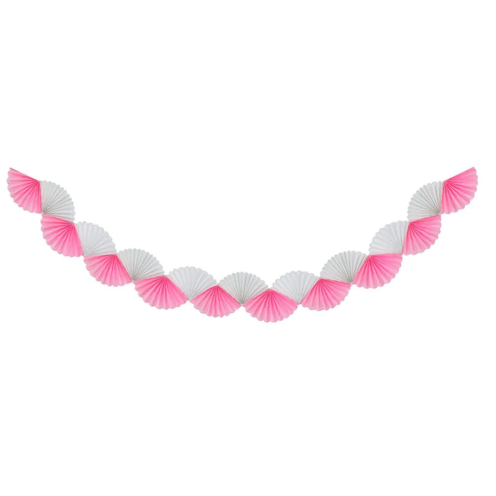 Tissue Paper Garland,Light Pink/White