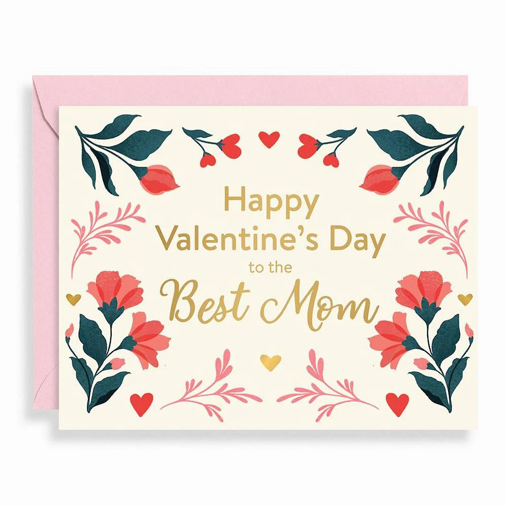 To the Best Mom Floral Valentine's Day Card