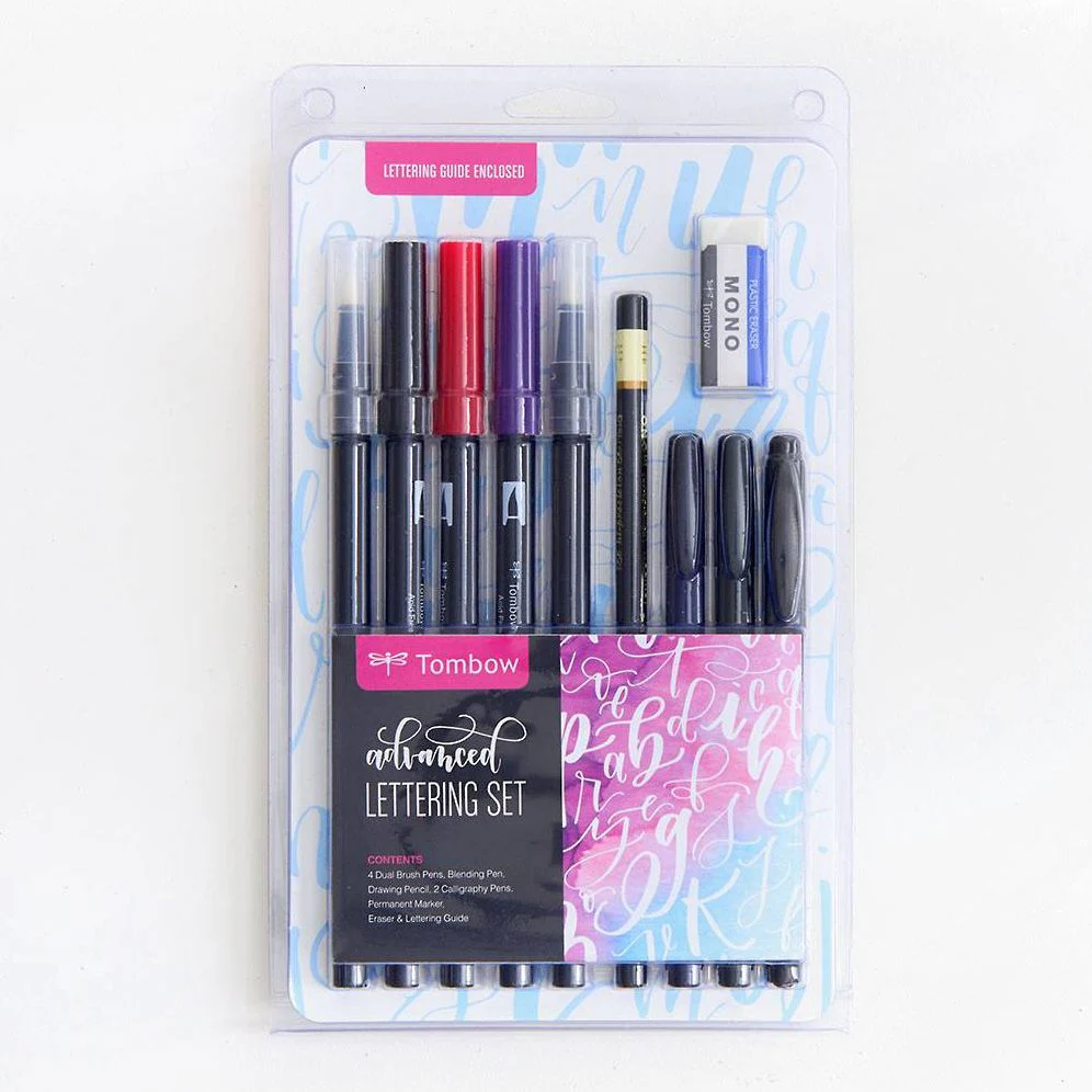 Tombow Lettering in Color Set Updated Palette with Dual Brush Pens and Hand Lettering Tools