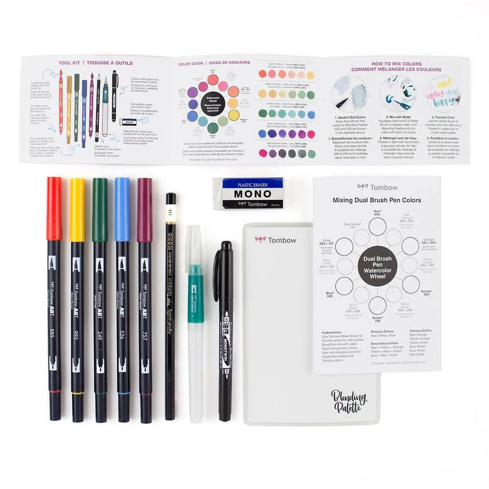 Tombow Watercolor Set Complete Kit with Dual Brush Pens, Water Brush, and Accessories - Image 10