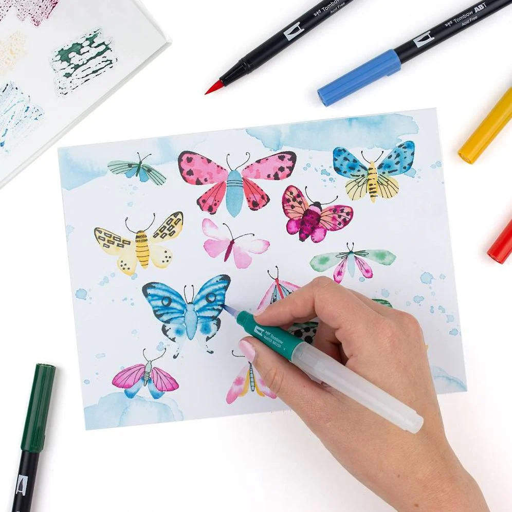 Tombow Watercolor Set Complete Kit with Dual Brush Pens, Water Brush, and Accessories - Image 8