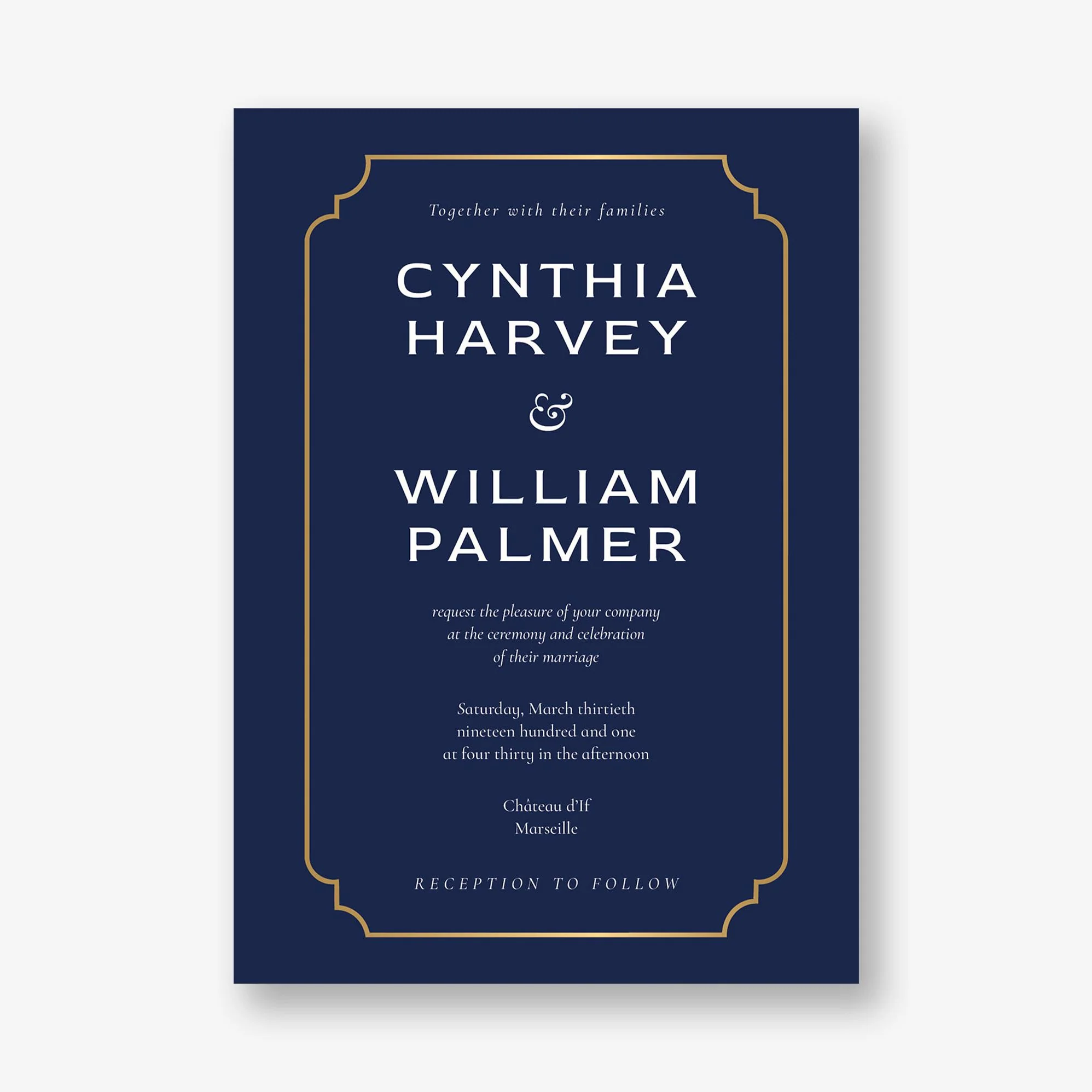 Traditional Border Foil Wedding Invitation - Image 3