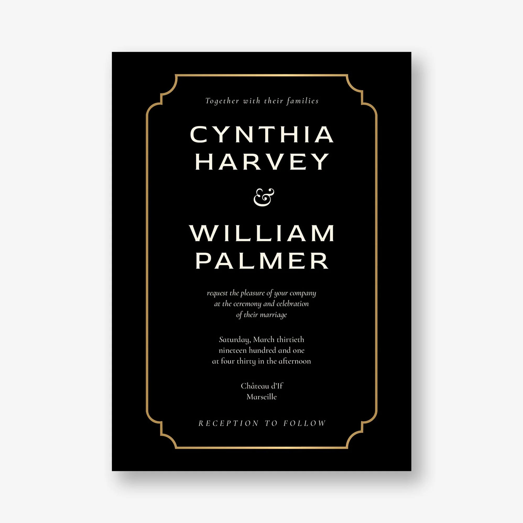 Traditional Border Foil Wedding Invitation - Image 4