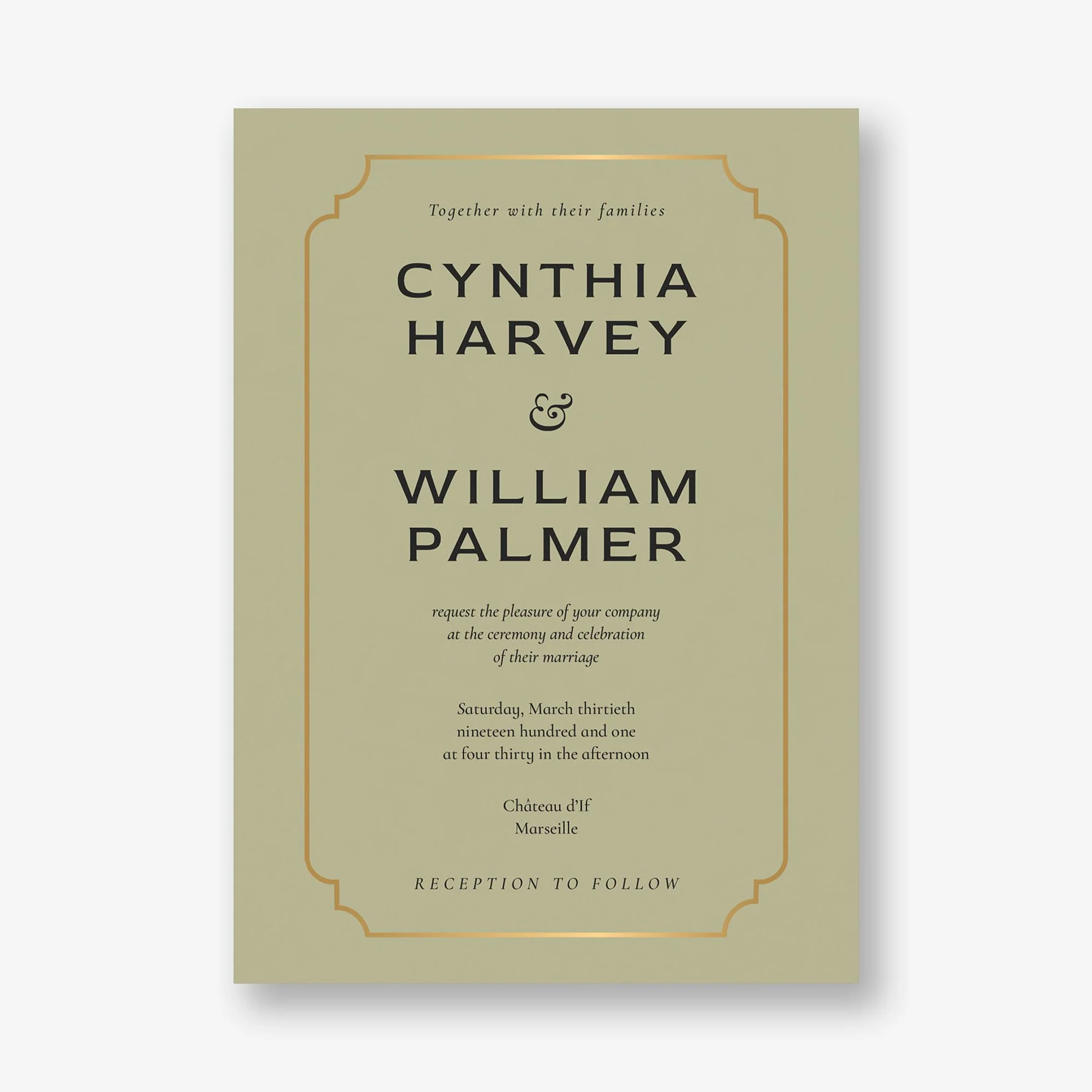 Traditional Border Foil Wedding Invitation - Image 5