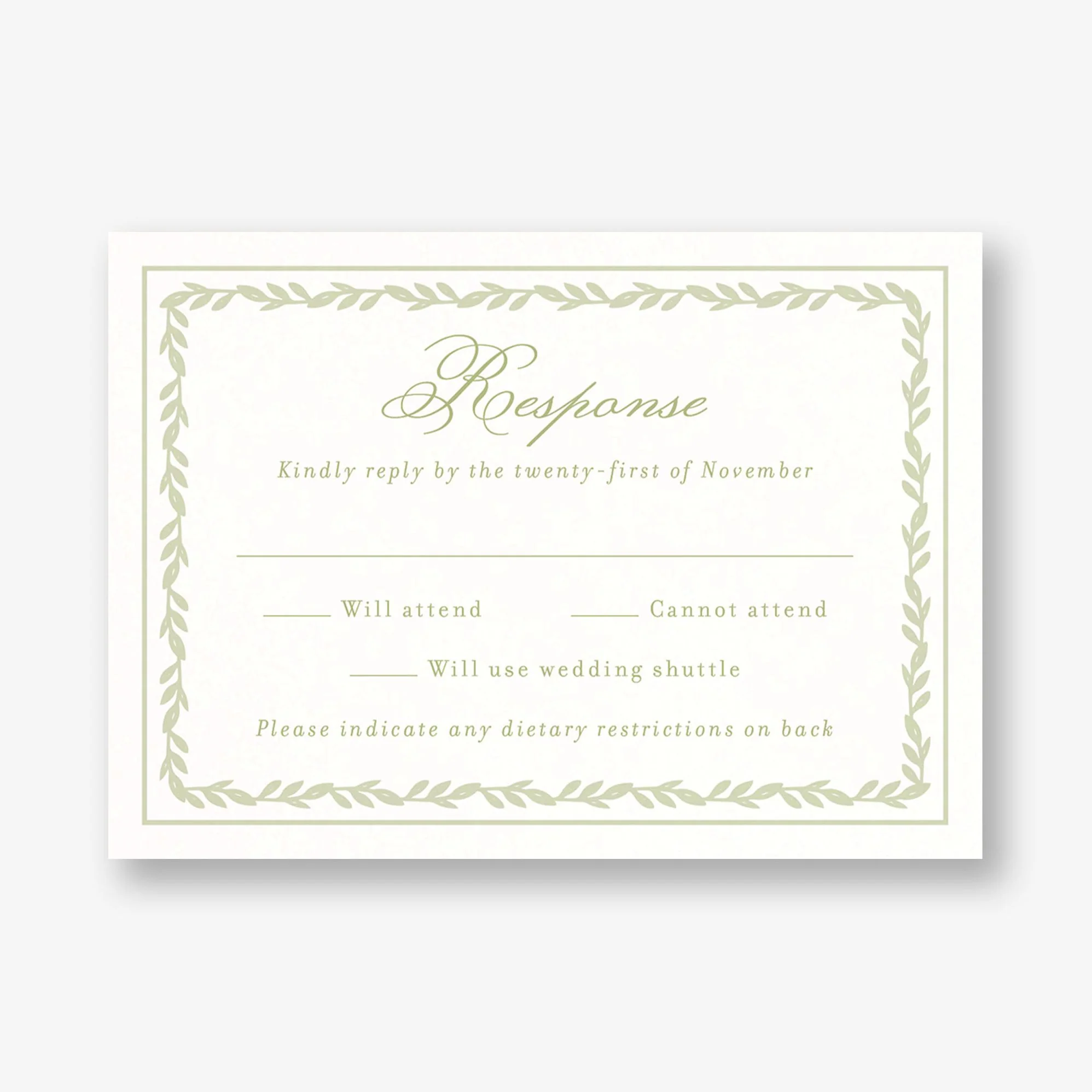 Trellis Vines Response Card