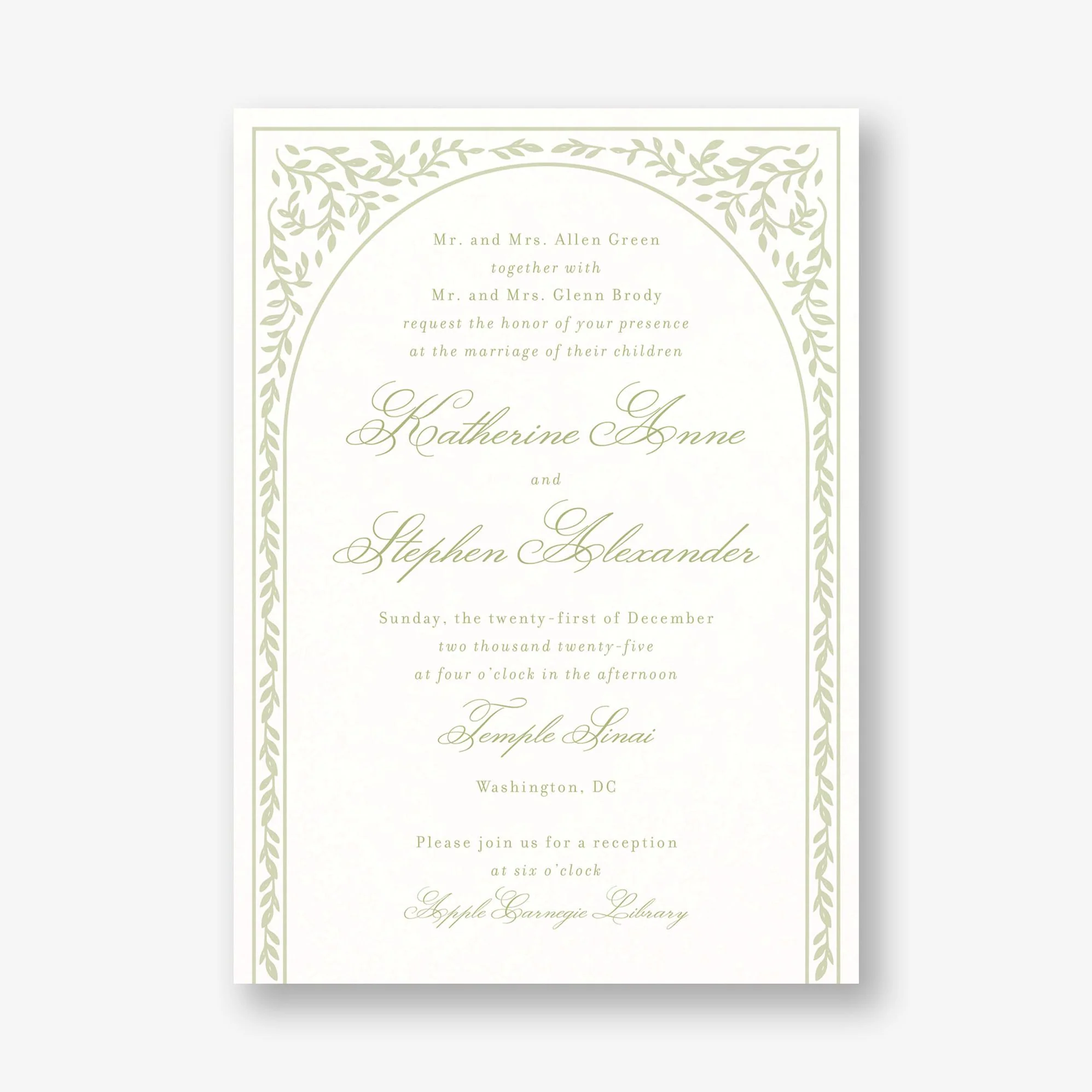 Trellis Vines Wedding Invitation